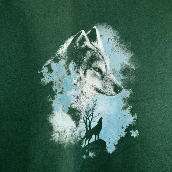 Wolf Pack Forest Green Crewneck Oversized Sweatshirt Unisex 2X Cozy Comfy Casual - Picture 2 of 11